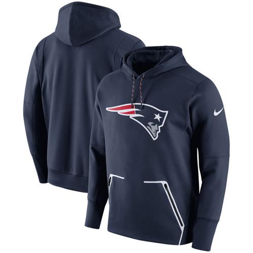 Men's New England Patriots Nike Navy Champ Drive Vapor Speed Performance Pullover Hoodie